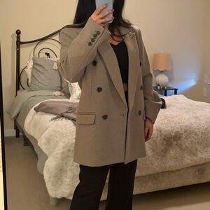 H&M coat blazer jacket career office going out oversized classic beauty xs